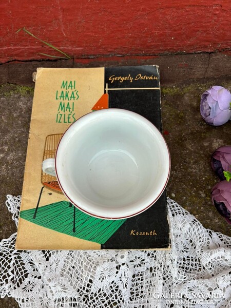 Gyönyörű sárga rózsás komabögre komacsésze porcelán
