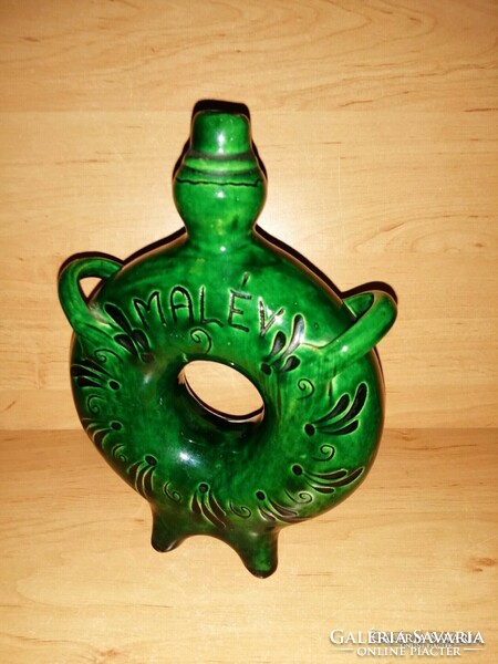 MALÉV felirattal zöld kerámia pereckulacs perec kulacs (20/d)