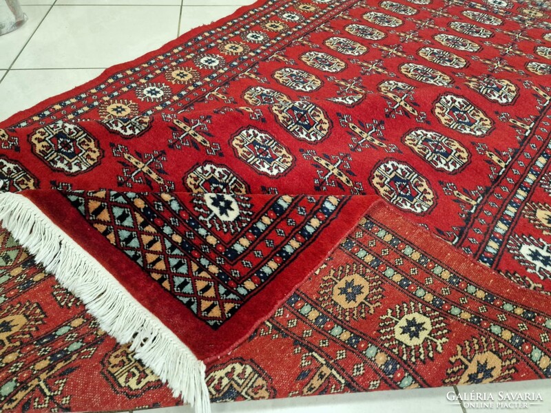Újszerű pakisztáni bokhara-tekke 153x255 kézi gyapjú perzsa szőnyeg KP01