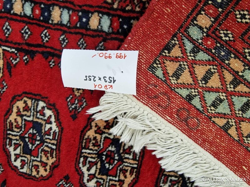 Újszerű pakisztáni bokhara-tekke 153x255 kézi gyapjú perzsa szőnyeg KP01
