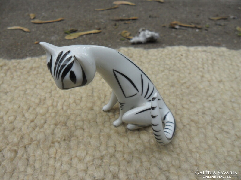 Hollóházi cica porcelán  macska