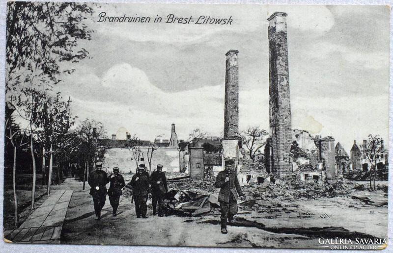 Brest-Litowsk (Fehéroroszo.)  . Brandruinen - hábors pusztítás  -   1916  KuK Feldpost Lublin