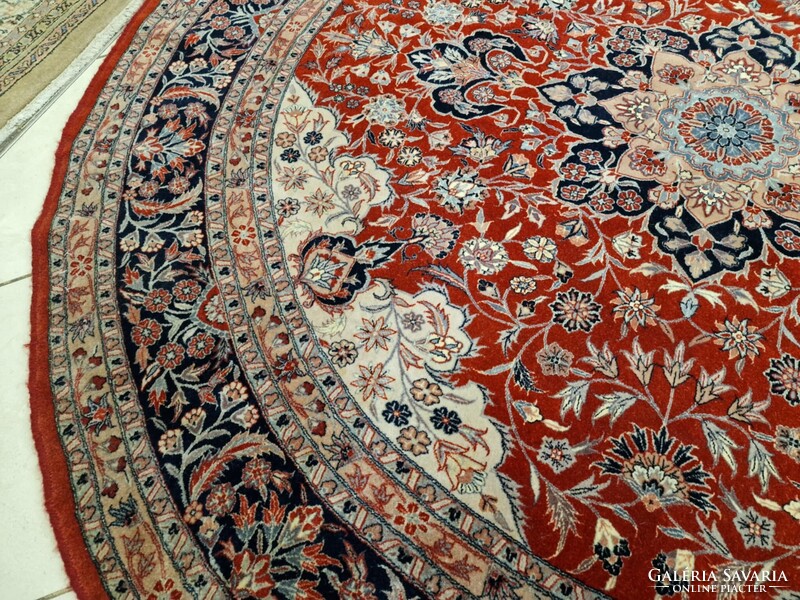 -50% Iráni isfahan motívumos kör 180 cm kézi gyapjú perzsa szőnyeg MZ506