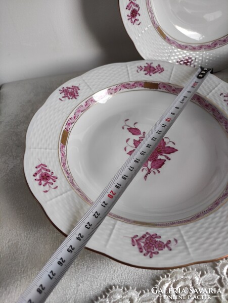 Lila Apponyi Purpur mintás Herendi porcelán mélytányér hibátlan