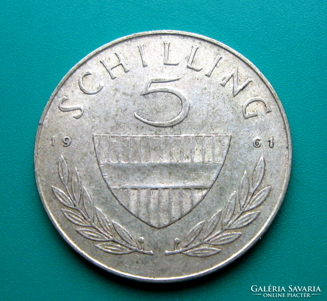 Ausztria - ezüst 5 schilling  - 1961