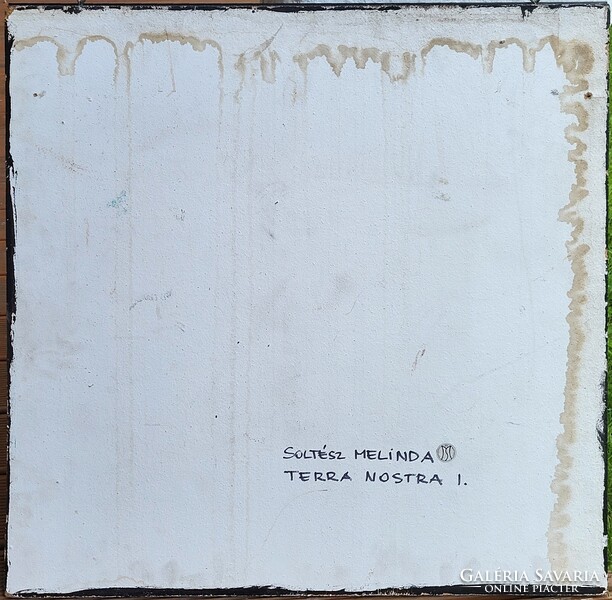 80x80cm Soltész Melinda (1974 - ) Terra Nostra I. Tűzzománc Eredeti Garanciával!