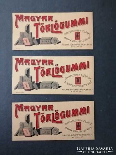 MAGYAR TÖRLŐGUMMI - RÉGI SZÁMOLÓCÉDULA, REKLÁM, MAGYAR RUGGYANTAÁRUGYÁR RT.
