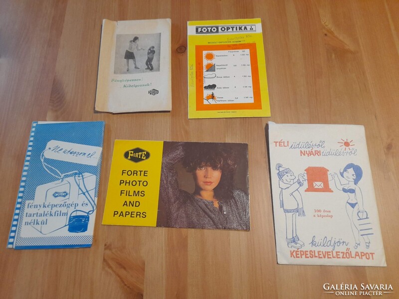 Fotó tasak / fotó tok reklámokkal 1970-1980as évekből 5 db egyben