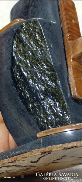 Egyedi funkcionális ,kubista stílusú  kő, dolgozószoba disz  /tolltartó/ 20 sz.
