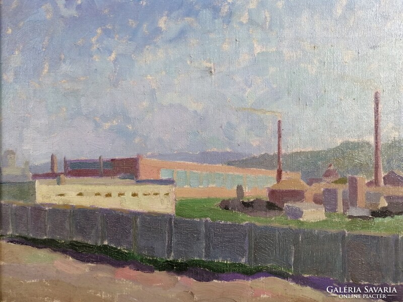 PÁNCZÉL BÉLA /1900-1966/ FELVIDÉKI FESTŐMŰVÉSZ - GYÁRTELEP