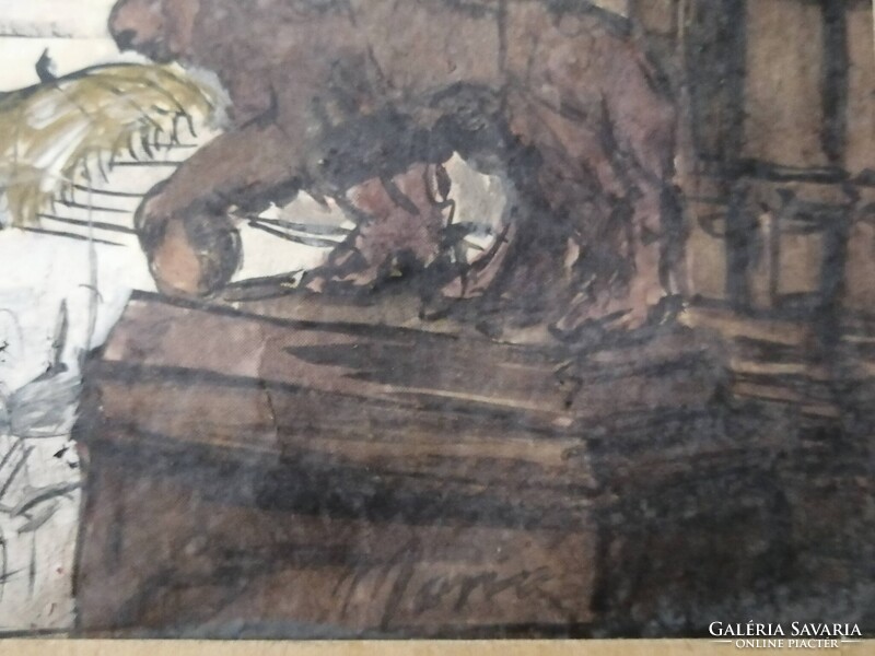 MARIO CARRARO /1896-1977/ AKVARELL - FIRENZE, PIAZZA DELLA SIGNORIA