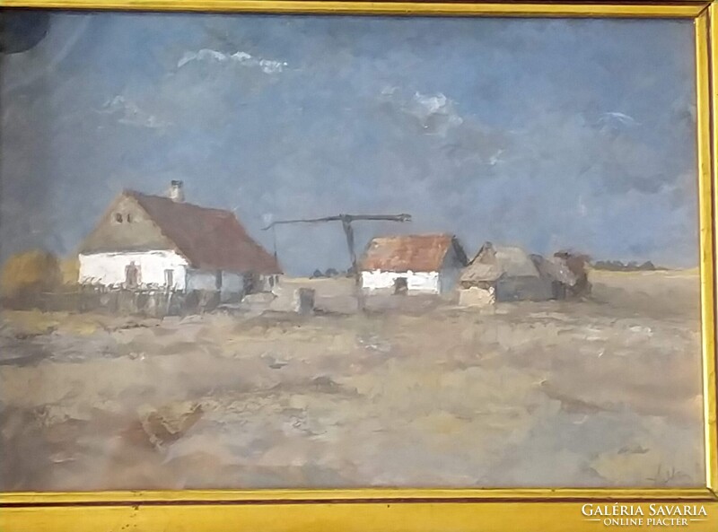 Holba Tivadar festmény Tanya gémeskúttal