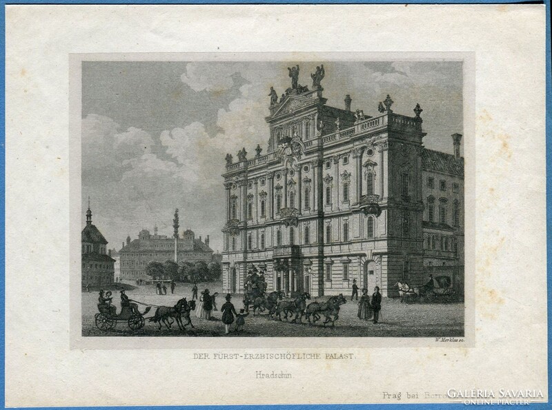 Tíz ritka acélmetszet prágai épületekről, terekről. (Prága, 1852. Borrosch & André kiadó.)