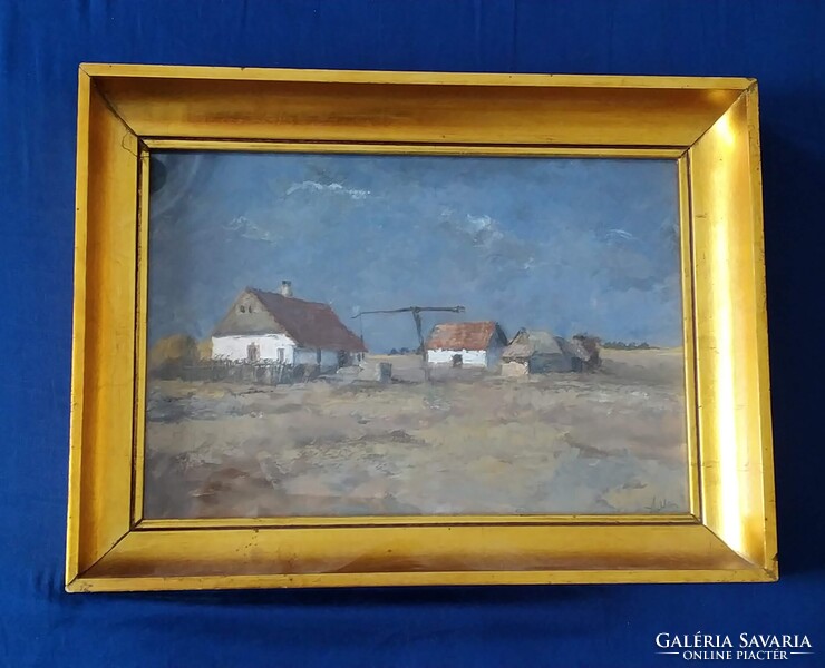 Holba Tivadar festmény Tanya gémeskúttal