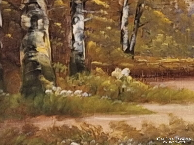 Antik JELZETT KUPCSÁNYI ??  FESTMÉNY 60x50 cm --ANTIK  KERETÉBEN