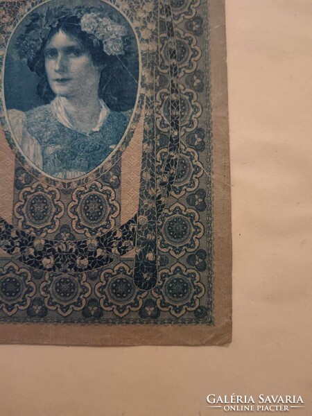 1000 korona 1902-ből, ezer koronás bankjegy, Magyar felülbélyegzéssel