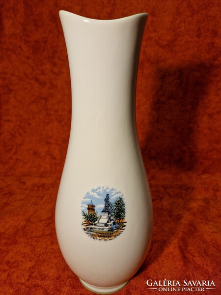 Hollóházi porcelán gyönyörű rózsás 31 cm magas váza