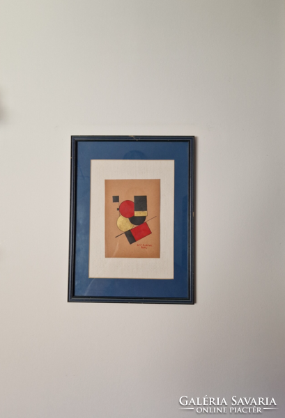 Erich Buchholcz: Vogel im Nest, guache
