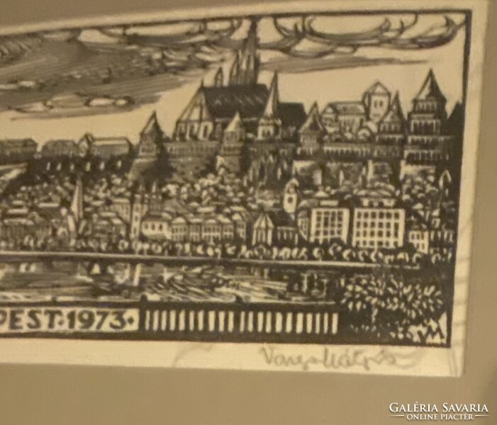 Varga Mátyás - Budapest - fametszet, jelzett, paszpartuban