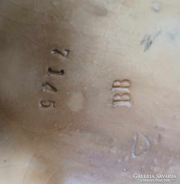 DT/456 – Bernard Bloch Manufaktúra – Gyönyörű szecessziós majolika kaspó, kínáló