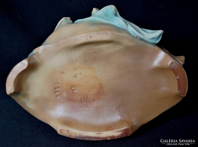 DT/456 – Bernard Bloch Manufaktúra – Gyönyörű szecessziós majolika kaspó, kínáló