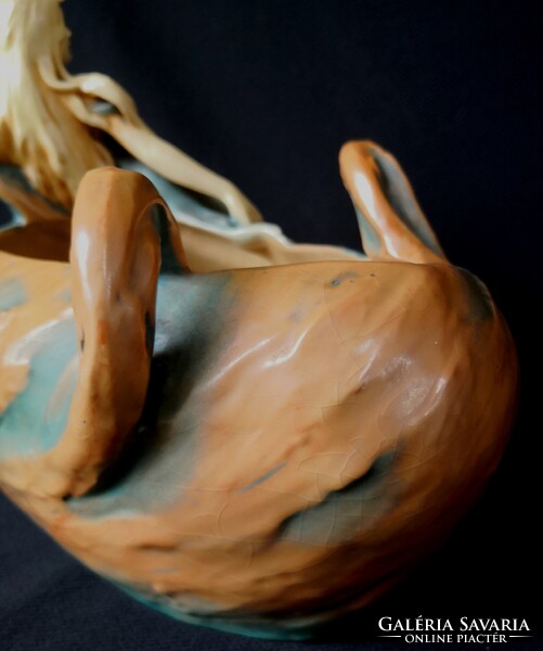 DT/455 – Bernard Bloch Manufaktúra – Csodaszép szecessziós majolika kínáló