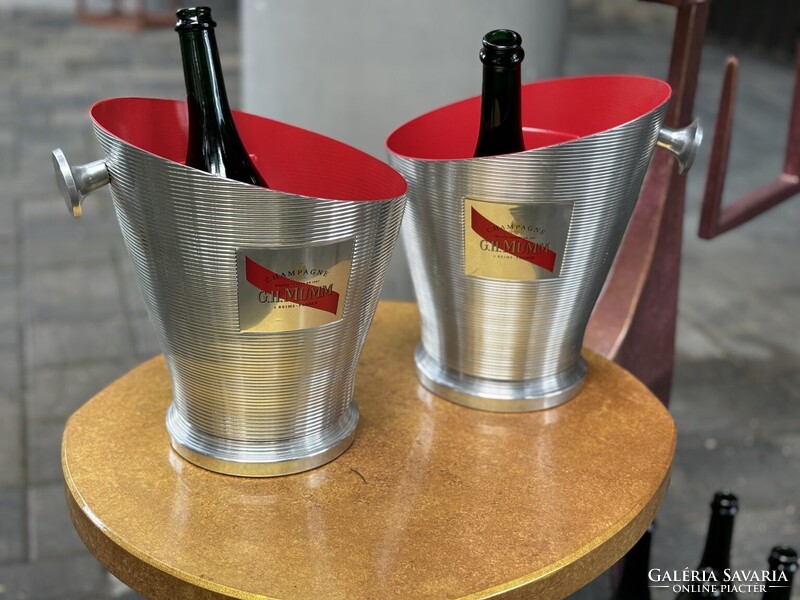 2 db G.H. MUMM Champagne magnum pezsgőhűtő jégveder párban