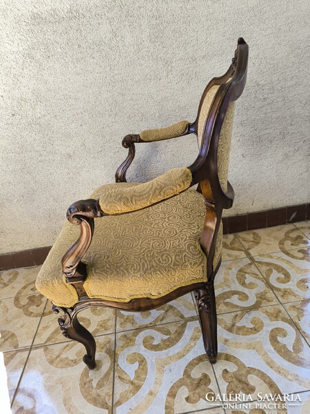 Antik Bécsi barokk rokokó stílusú káros szék fotel szép àllapotban dúsan faragott. Videó!!