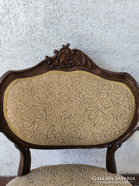 Antik Bécsi barokk rokokó stílusú káros szék fotel szép àllapotban dúsan faragott. Videó!!