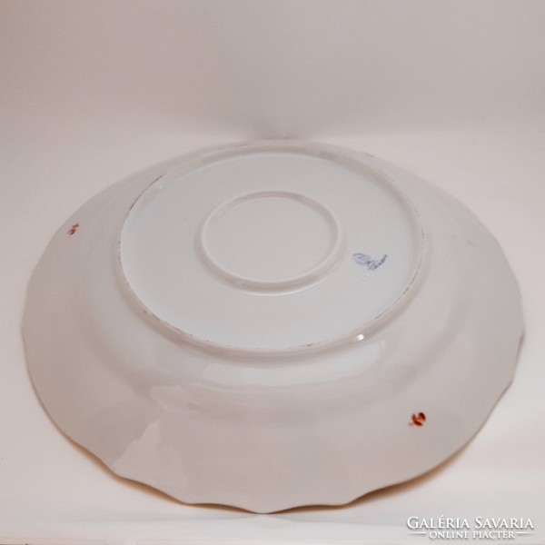 Herendi Viktória mintás orange óriás kínáló tál, süteményes tál (35,5 cm)