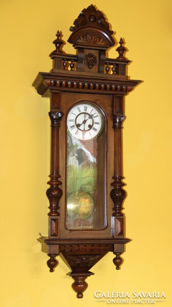 Ónémet, rugós antik falióra 106 cm