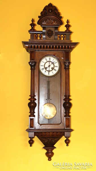 Ónémet, rugós antik falióra 106 cm
