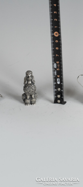 Ezüst miniatűr pudli figura (EZM - 21)
