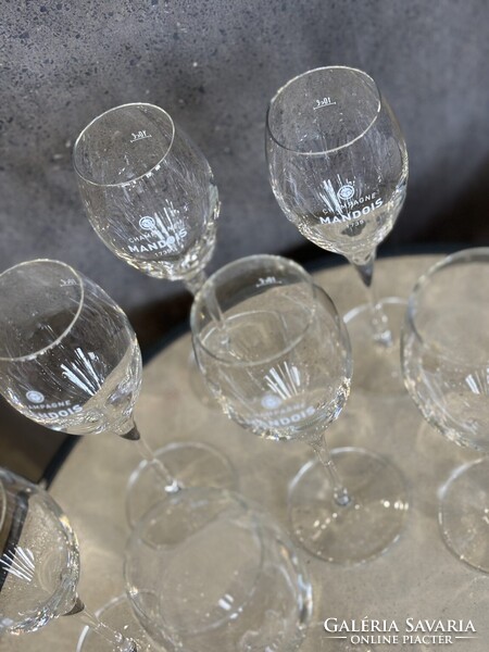 MANDOIS Champagne pezsgős készlet - kétpalackos jégveder és 12 kristálypohár - Esküvői ajándék szett