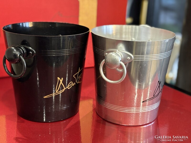 DEUTZ Champagne Black & Silver 2 vintage pezsgős jégveder párban