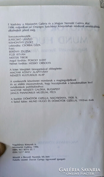 Nagybánya Könyvek 6. Dömötör Gizella Mund Hugó