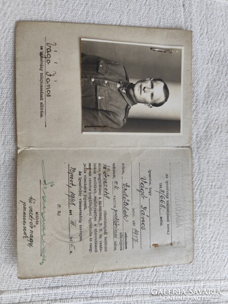 Tűzoltó fényképes igazolvány 1948.