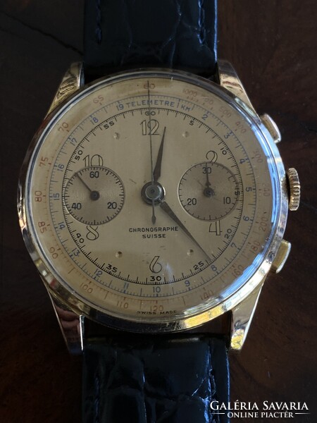 Chronographe Suisse  Kronográf 18k Arany Férfi Karóra 1960