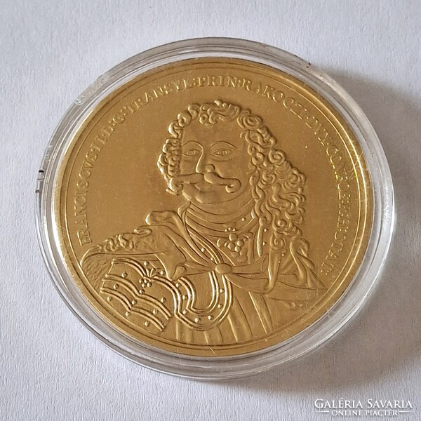 II.Rákóczi Ferenc aranydukát emlékérem utánveret  24 karátos aranyozással