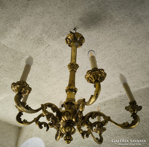 Csillár faragott fa Barokk rokokó stílusú Florentin tükör falikar mellé jellegű. Videó!!!