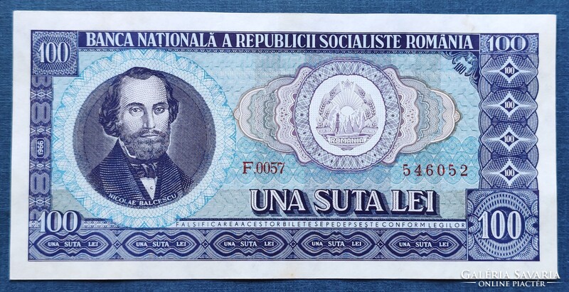 Románia 100 Lei 1966, AUNC.