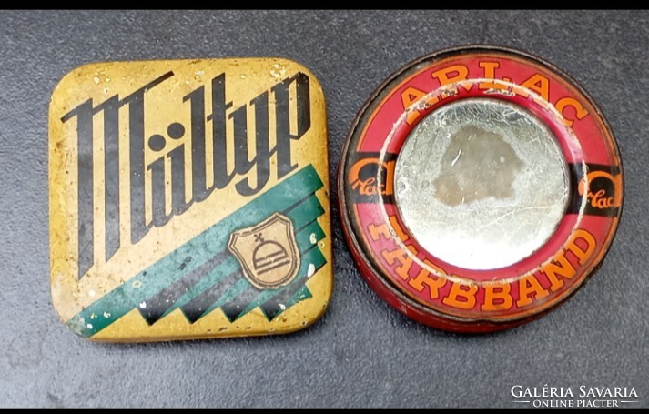 2 db Vintage írógépszalag, pléh doboza 1930 körül