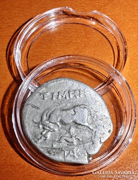 Ókori görög ezüst drachma – Apollonia, Illíria (2. század i.e.) – Dionysos portréval