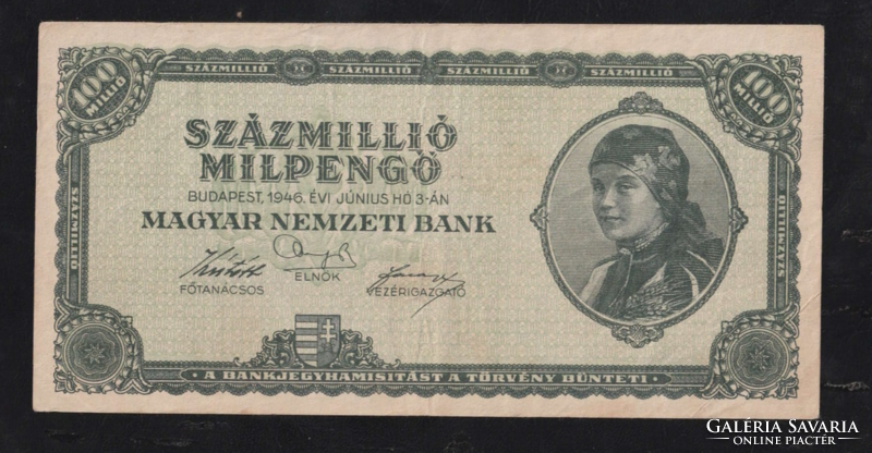 100 millió milpengő