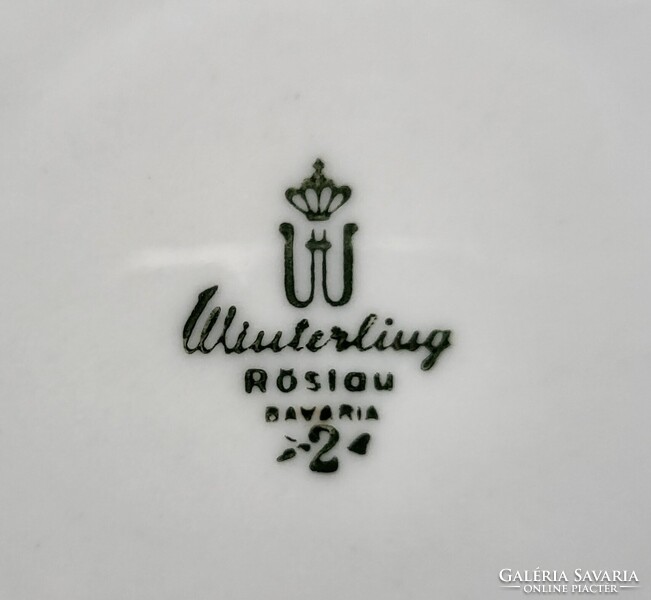 Winterling Röslau Bavaria német porcelán kávés teás szett csésze csészealj rózsa virág mintával