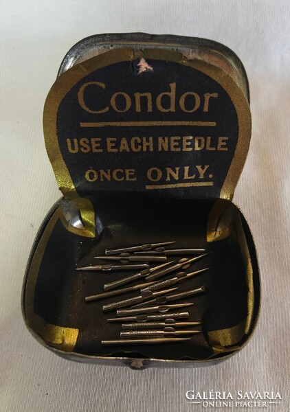 Condor. Régi gramofon tű doboz, tűkkel
