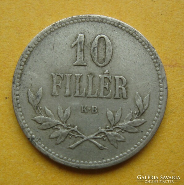 Magyar Királyság 10 fillér 1915 (T3)