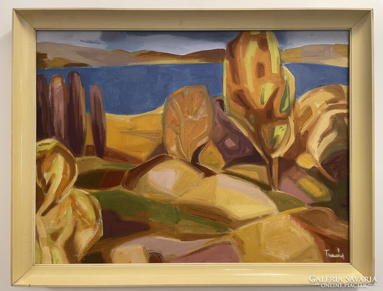 Tamás Ervin (1922-1996) 65x85 cm EREDETI olajfestménye