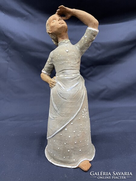Kovács Margot - "Esőleső" kerámia figura 40 cm