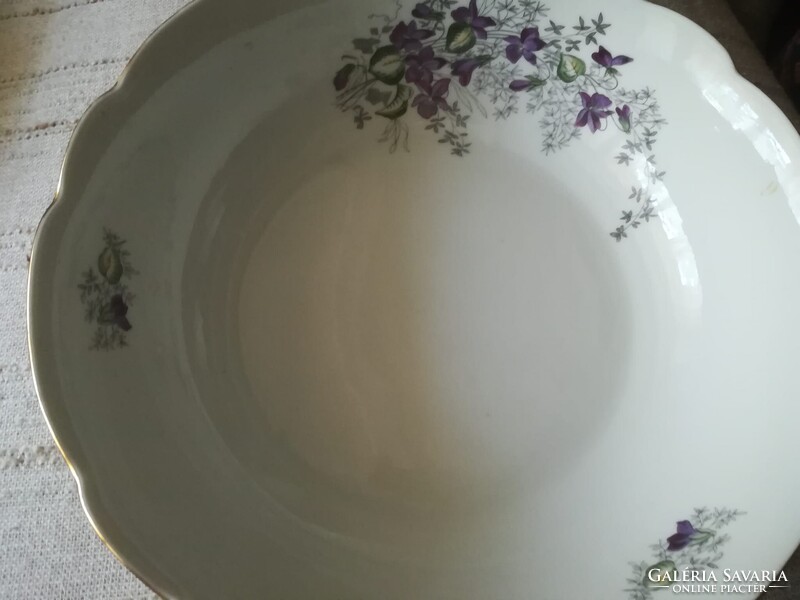 Cmielow lengyel porcelán kerek kínáló tál ibolya mintával